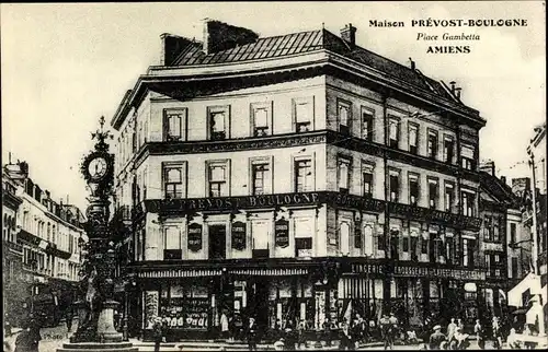 Ak Amiens Somme, Place Gambetta, Maison Prévost Boulogne