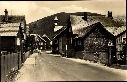 Ak Schleusingerneundorf Schleusingen Thüringen, Straßenansicht, Wohnhäuser