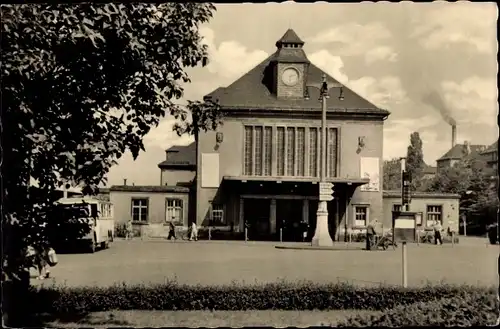 Ak Glauchau Sachsen, Am Bahnhof