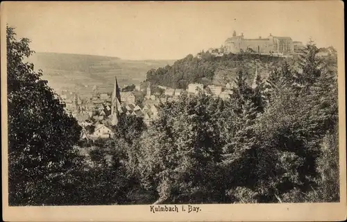 Ak Kulmbach in Oberfranken, Blick auf den Ort mit Plassenburg