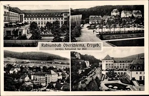 Ak Oberschlema Bad Schlema in Sachsen, Panorama vom Ort, Kurhaus