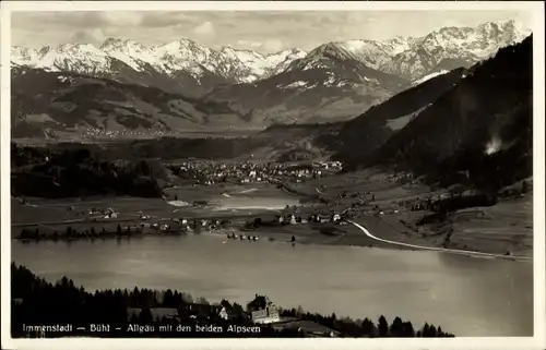 Ak Immenstadt im Allgäu Schwaben, Stuiben, Allgäu mit beiden Alpseen