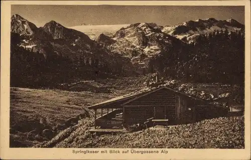 Ak Berchtesgaden in Oberbayern, Springlkaser mit Blick auf Übergossene Alp