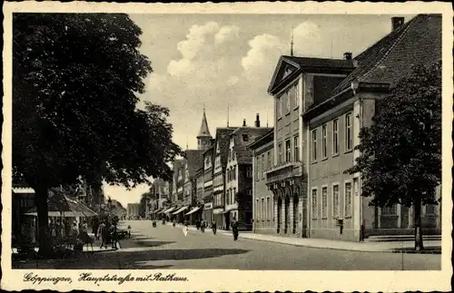 Ak Göppingen in Württemberg, Hauptstraße mit Rathaus