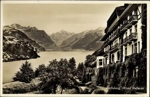 Ak Bellevue Seelisberg Kanton Uri, Hotel, See, Panorama