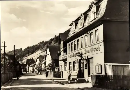 Ak Unterweißbach im Weißbachtal Thüringen, Lichtetalstraße, Gasthof Zum Hirsch