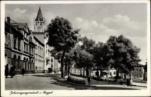 Ak Johanngeorgenstadt im Erzgebirge, Marktplatz, Rathaus