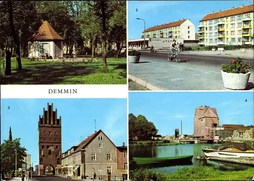 Ak Demmin in Vorpommern, Luisentor, Hafen, Neubauten am Markt, Marienhain