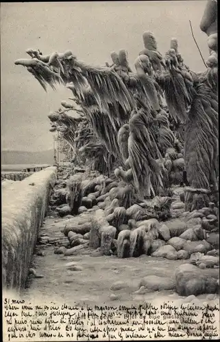 Ak Genève Genf Schweiz, effet de bise glacial