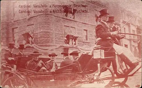 Ak Montreal Québec Kanada, Cardinal Vanutti & Monseigneur Bruchesi, Congres Eucharistique 1910