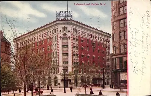 Ak Buffalo New York USA, Lafayette Hotel, Außenansicht