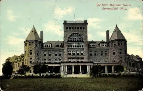 Ak Springfield Ohio USA, Ohio Masonic Home, Freimaurer, Außenansicht