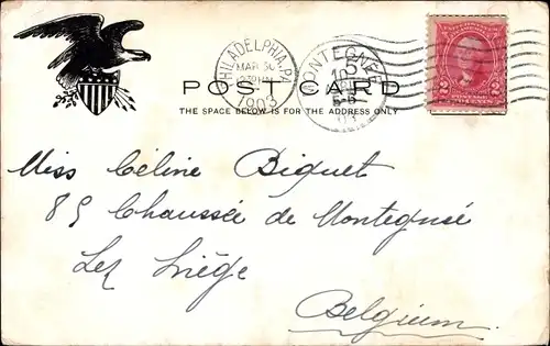 Ak Philadelphia Pennsylvania USA, Broad Street, North from Walnut Street