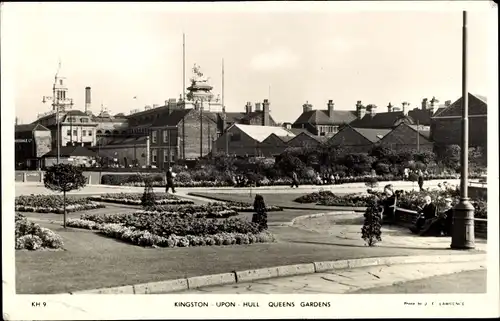 Ak Kingston upon Hull Yorkshire England, Queens Gardens