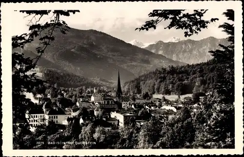 Ak Bad Ischl in Oberösterreich, Dachstein, Ortsansicht, Gebirge, Panorama