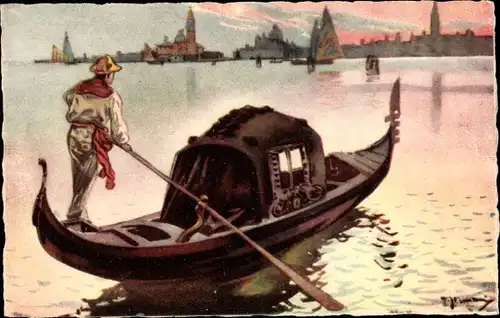 Künstler Ak Venezia Venedig Veneto, La Gondola