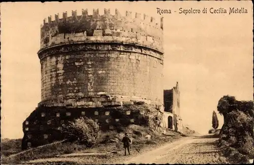Ak Roma Rom Lazio, Sepolcro di Cecilia Metella, Grabmonument, Außenansicht