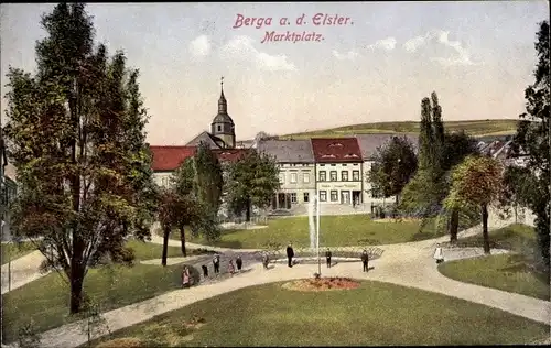 Ak Berga an der Elster Thüringen, Marktplatz