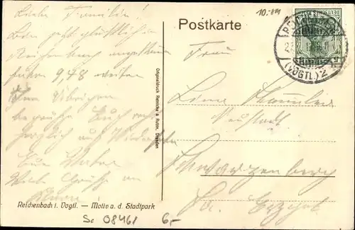 Ak Reichenbach im Vogtland, Stadtpark