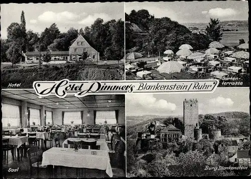 Ak Blankenstein Hattingen im Ennepe Ruhr Kreis, Hotel Dimmers, Burg