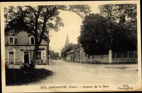 Ak Marmagne Cher, Avenue de la Gare