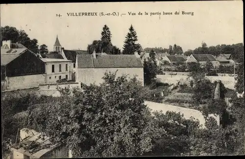 Ak Villepreux Yvelines, Vue de la Partie basse du Bourg