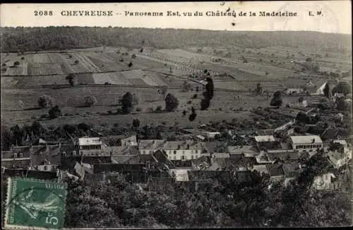 Ak Chevreuse Yvelines, Panorama Est, vu du Chateau de la Madeleine