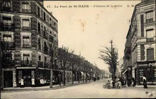 Ak Saint Maur des Fossés Val de Marne, Le Parc, L'Avenue de la Mairie