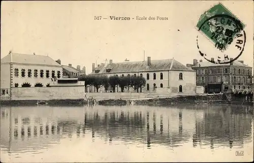 Ak Vierzon Cher, Ecole des Ponts