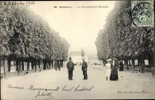 Ak Auxerre Yonne, Boulevard Davout