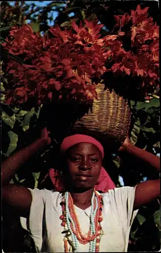 Ak Port au Prince Haiti, Young Haitian flower vendor