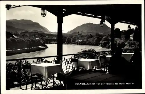 Ak Villach in Kärnten, Hotel Mosser, Terrassenpartie