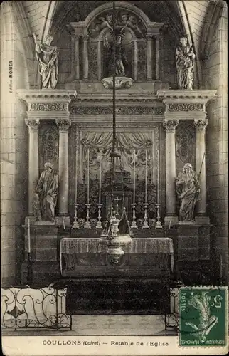 Ak Coullons Loiret, Retable de l'Eglise