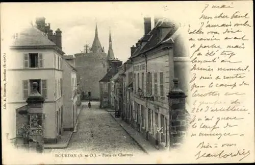 Ak Dourdan Essonne, Porte de Chartres