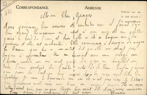 Ak Champagne sur Seine Seine et Marne, Bords de la Seine, Ecole Lafayette