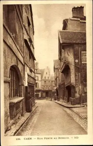 Ak Caen Calvados, Rue Porte au Berger