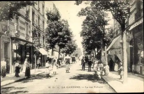 Ak La Garenne Colombes Hauts de Seine, La rue Voltaire