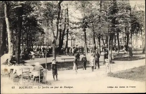 Ak Bourges Cher, Le Jardin un Jour de Musique