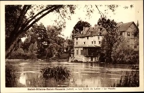 Ak Saint Hilaire Loir et Cher, Les Bords du Loiret, Le Moulin