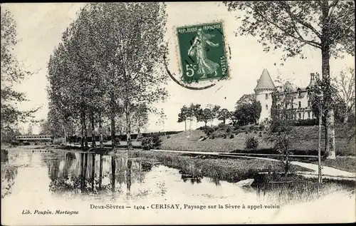 Ak Cerisay Deux Sevres, Paysage sur la Sèvre