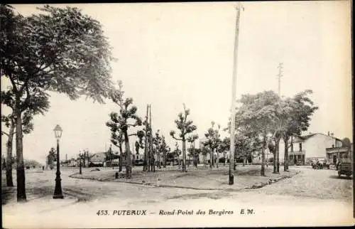 Ak Puteaux Hauts de Seine, Rond Point des Bergères
