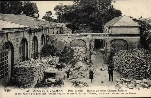 Ak Arcueil Cachan Val de Marne, Parc Laplace, Ruines Romaines
