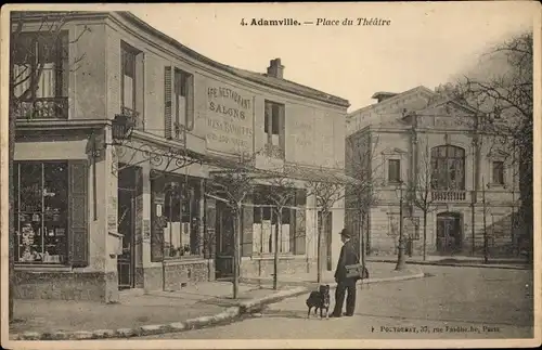 Ak Adamville Val de Marne, Place du Théâtre