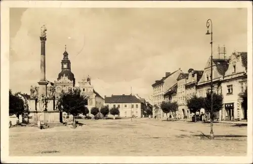 Ak Stříbro Mies Region Pilsen, Denkmal, Marktplatz