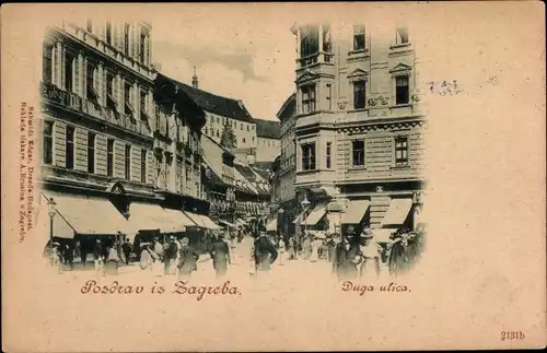 Ak Zagreb Kroatien, Duga ulica, Straßenpartie