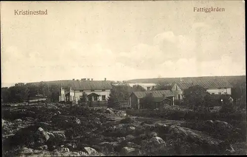 Ak Kristinestad Finnland, Blick auf den Ort, Fattiggarden