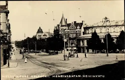 Foto Ak Helsinki Helsingfors Finnland, Henriksgatan, Straßenpartie