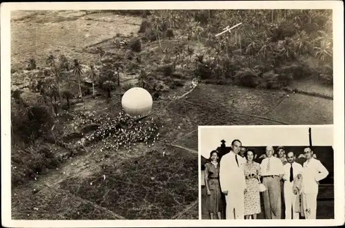 Ak Kampong Paal Merah Java Indonesien, Niederländische Ballonbesatzung, KLM Batavia