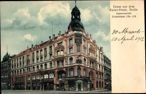 Ak Berlin Mitte, Kaiser Hotel, Friedrichstraße 176