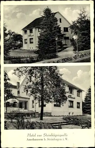 Ak Amshausen Steinhagen in Westfalen, Hotel zur Steinhägerquelle